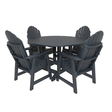 Highwood Usa Hamilton 5pc Round Outdoor Patio Furniture Dining Set AD-DNA48-FBE